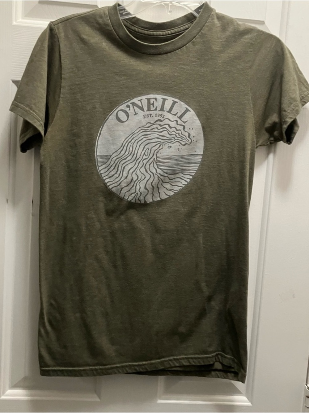 O'neill Modern Fit Men's T Shirt Ocean Wave Logo Olive Green Size Small